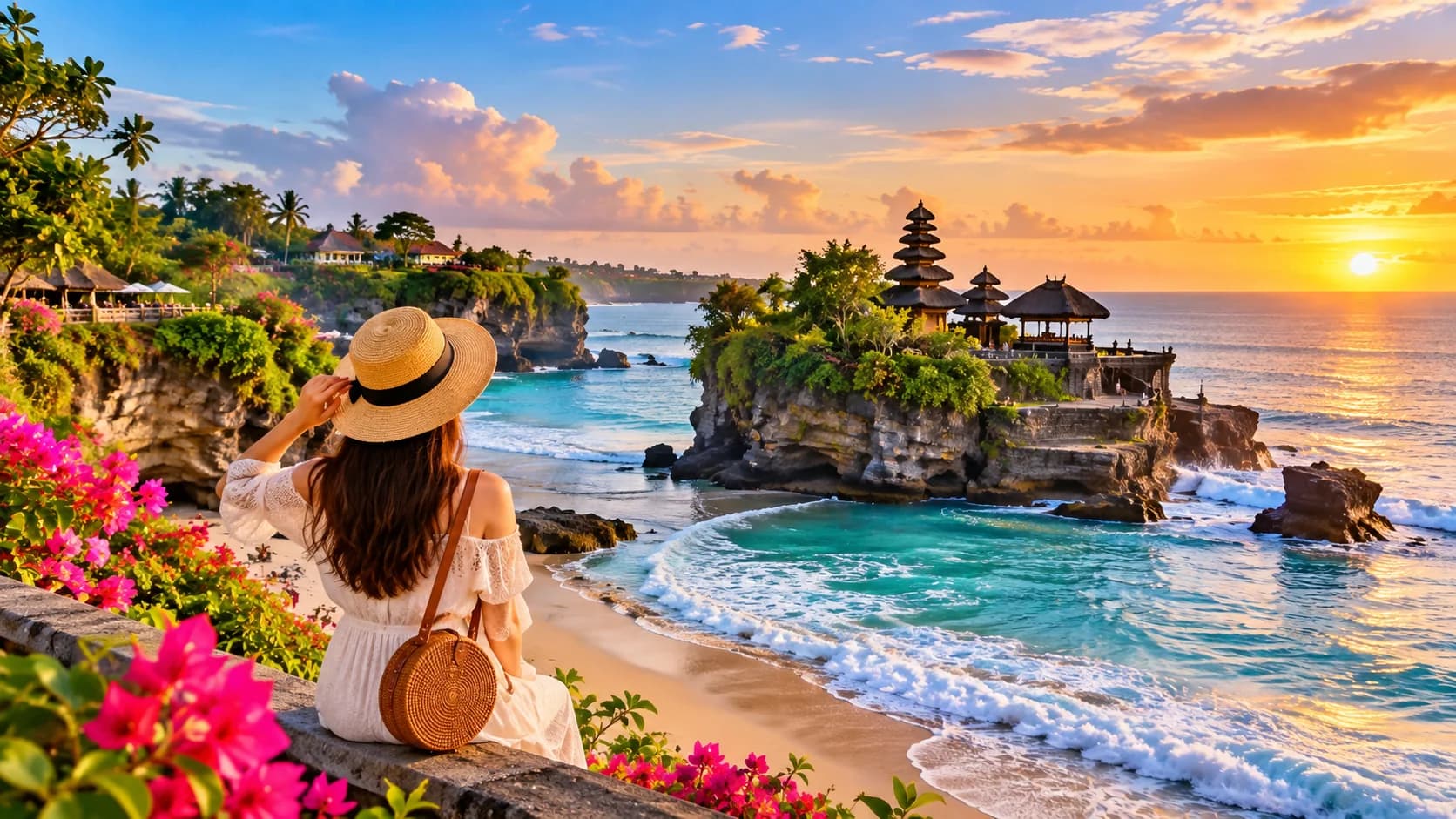 Tropical Bali beach during beautiful weather